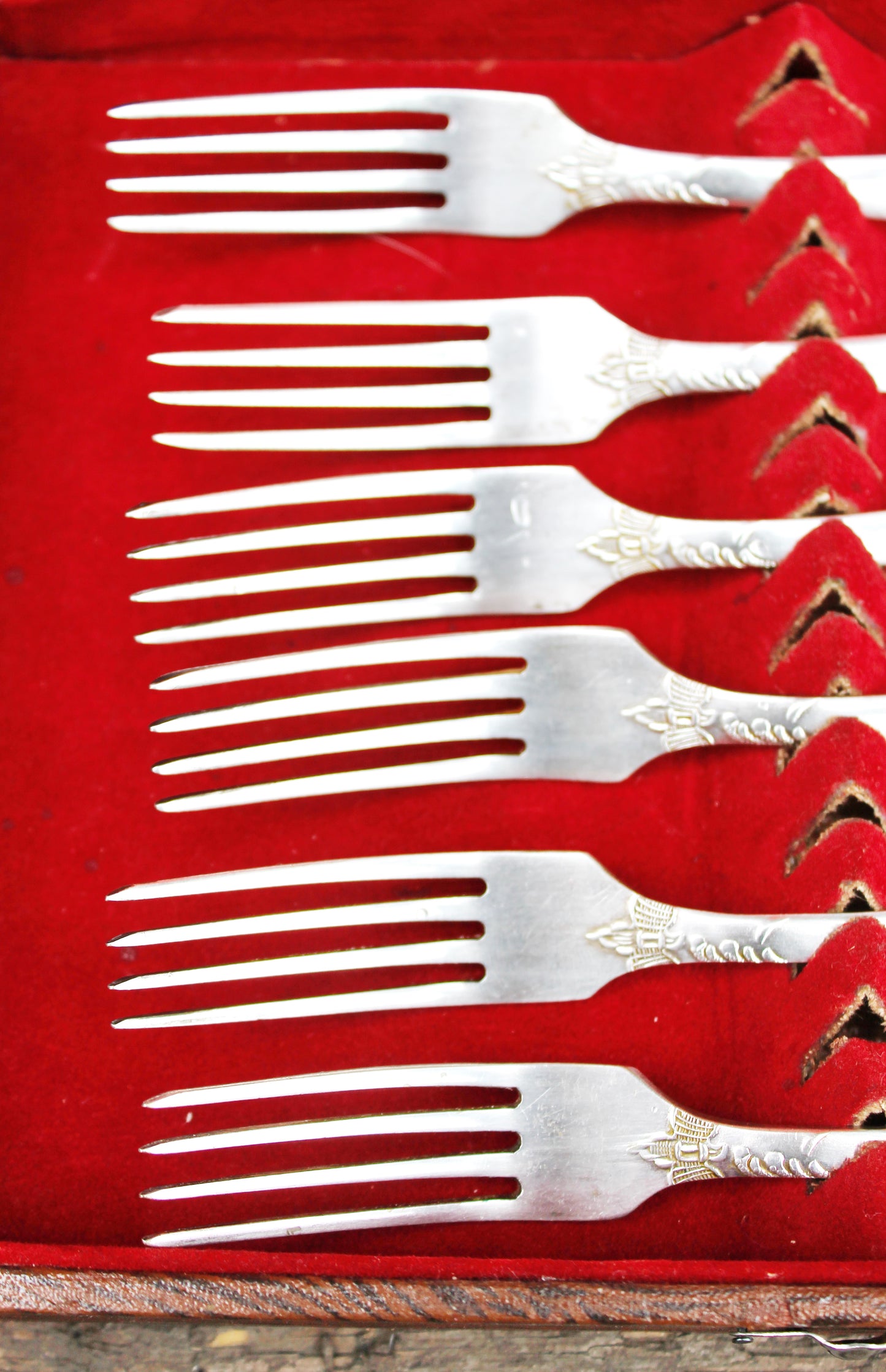 Set of 6 vintage silverplated forks in original box - vintage silverware - vintage kitchen - USSR forks - 1970ss
