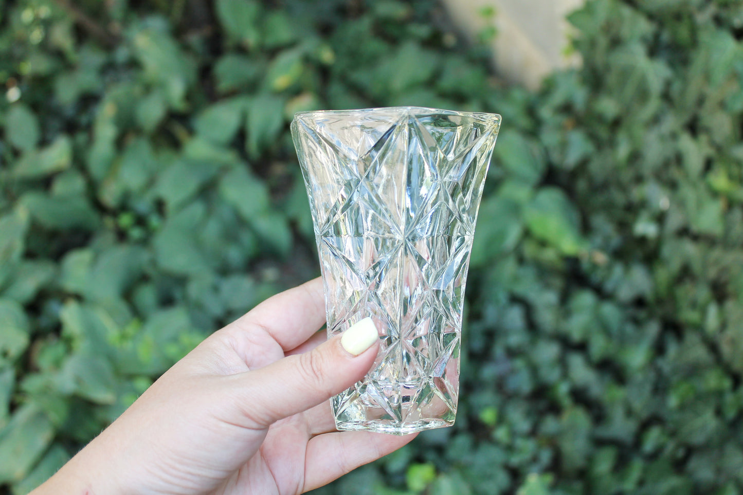 Small vintage glass vase - USSR beautiful vintage vase - soviet small vase - home decor vase - 1980s