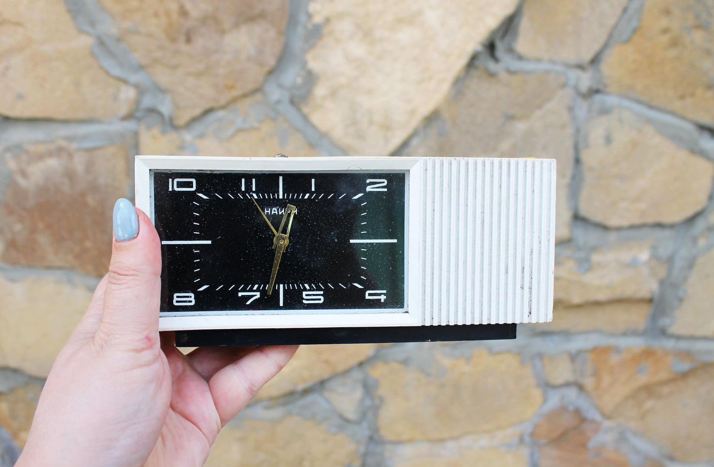 Musical Alarm Clock - Melody Clock - Rare Soviet Clock - Shelf Clock - Vintage Mechanical Desk Clock - 1970s