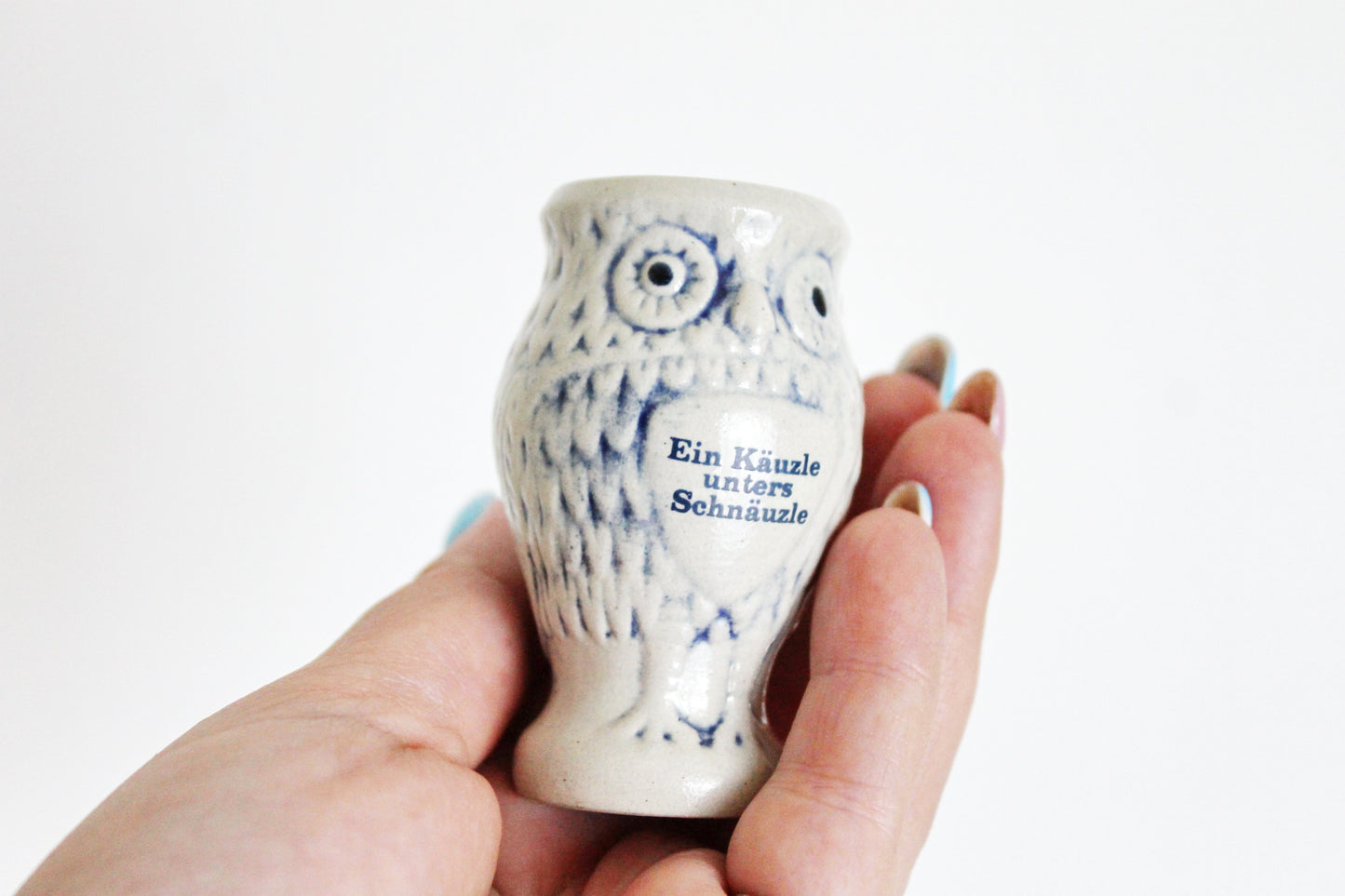 Vintage porcelain small OWL vase 2.8 inches - made in Germany - mini vase - cute vintage mini vase - 1970s