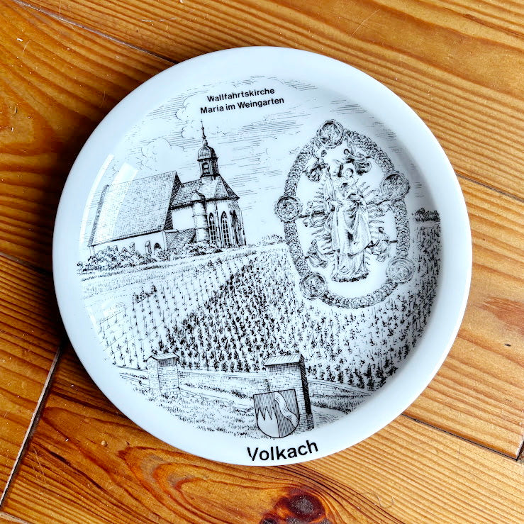 Vintage German Porcelain Collector Plate Volkach – Wallfahrtskirche Maria im Weingarten – Winterling Bavaria Schwarzenbach – Souvenir Plate