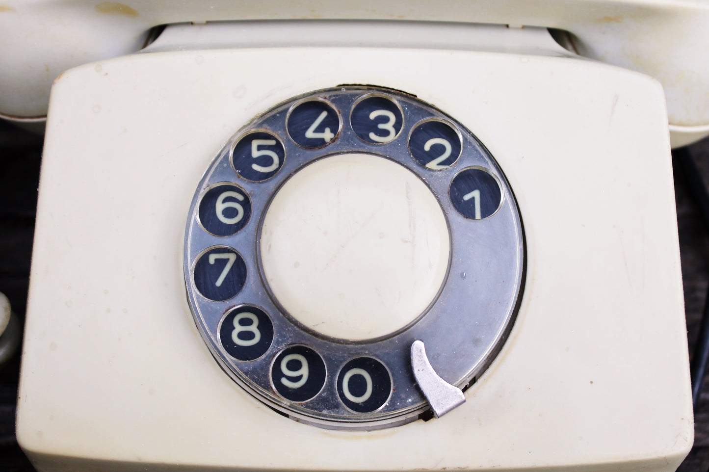 Vintage Soviet beige rotary telephone - circle dial rotary phone - vintage phone - Old Dial Desk Phone