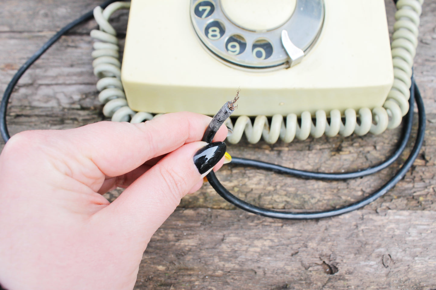 Vintage Soviet beige rotary telephone - circle dial rotary phone - vintage phone - Old Dial Desk Phone