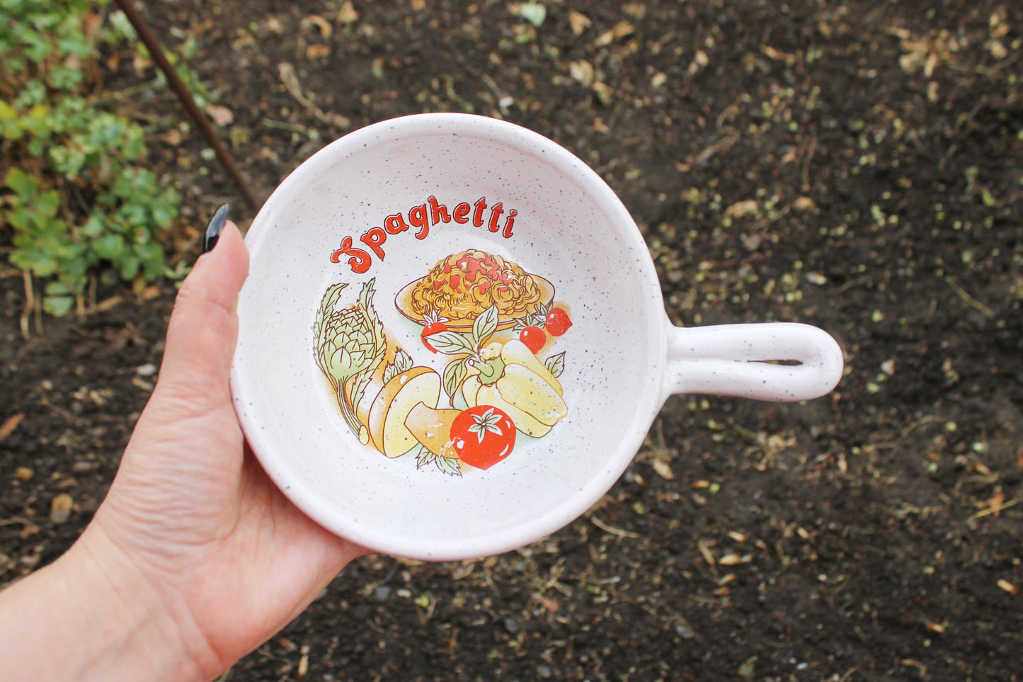 Beautiful ceramic vintage frying pan - made in Germany - 1970-1980s