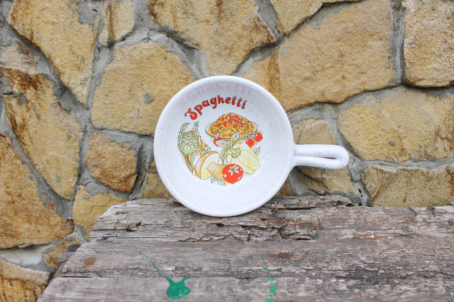 Beautiful ceramic vintage frying pan - made in Germany - 1970-1980s