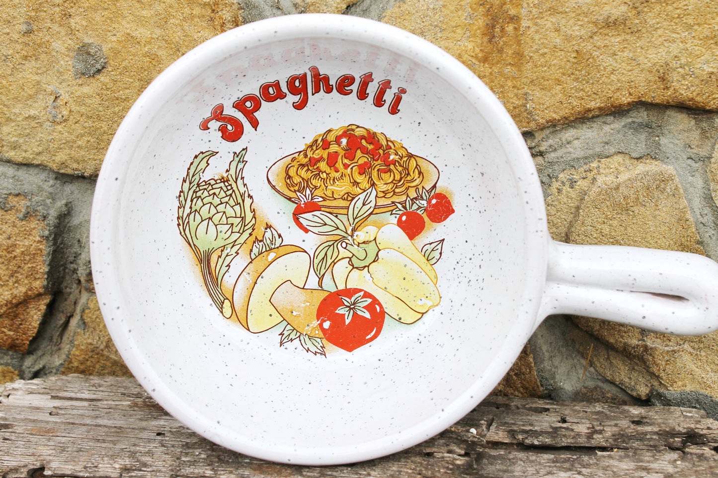 Beautiful ceramic vintage frying pan - made in Germany - 1970-1980s