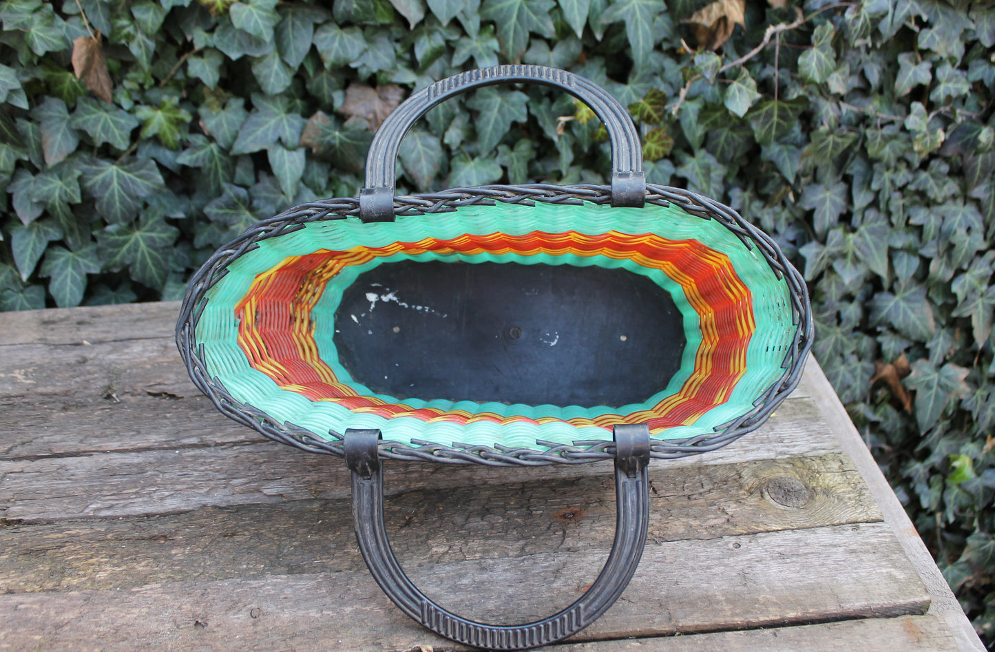 Vintage basket -Go shopping - Made in USSR - Vintage home bag - Plastic basket - Picnic basket - reusable bag - 1970s