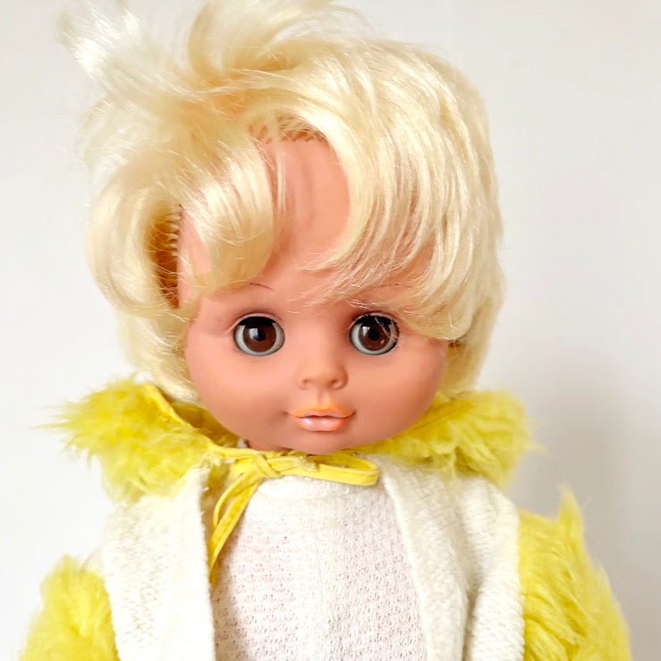 Vintage Soviet Era Doll 44 cm, Original Clothing, Blonde Hair, Hand-Painted Face, 1970s–1980s Collectible Toy