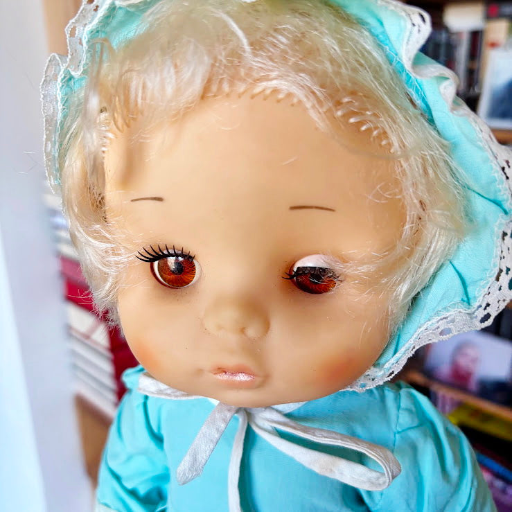 Vintage Soviet Baby Doll Pupsik with Original Outfit, 41 cm, 1970s–1980s Collectible