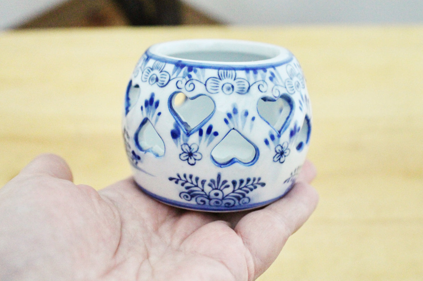 Vintage ceramic small Candle holder - Holland style candle holder - 3.1 inches - Germany vintage - 1980s