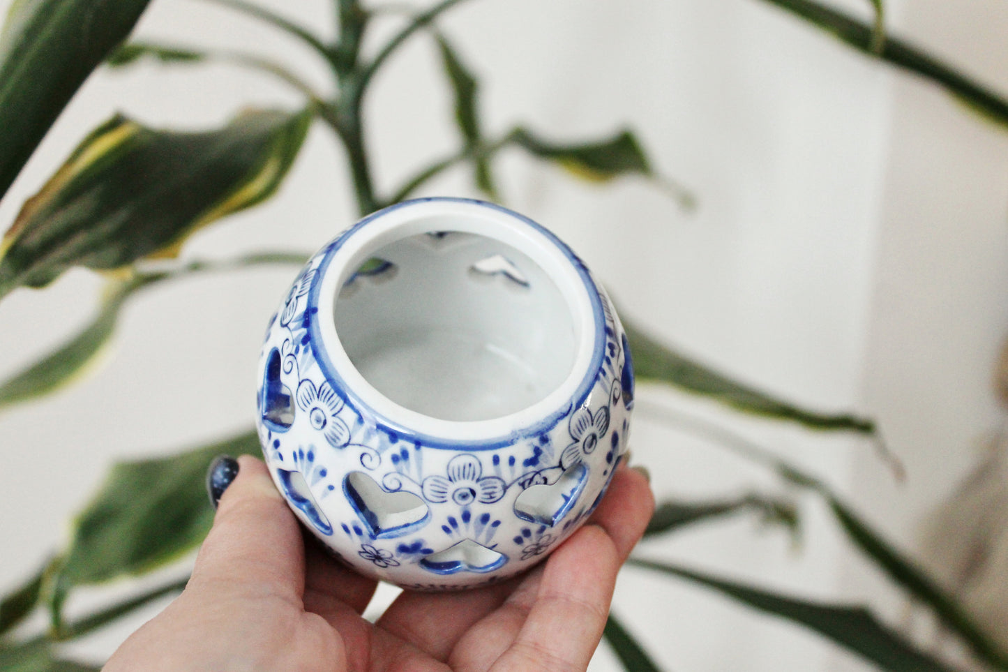 Vintage ceramic small Candle holder - Holland style candle holder - 3.1 inches - Germany vintage - 1980s