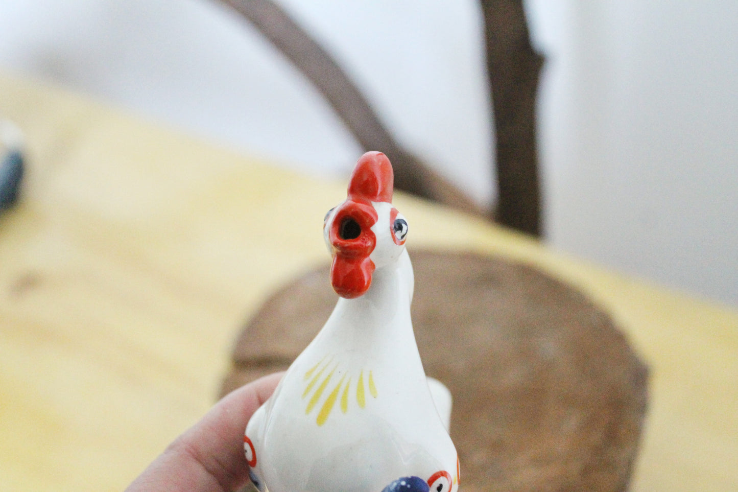 Vintage Cockerel Rooster Porcelain Figurine USSR - Gorodnitsky Porcelain Factory - 1960s