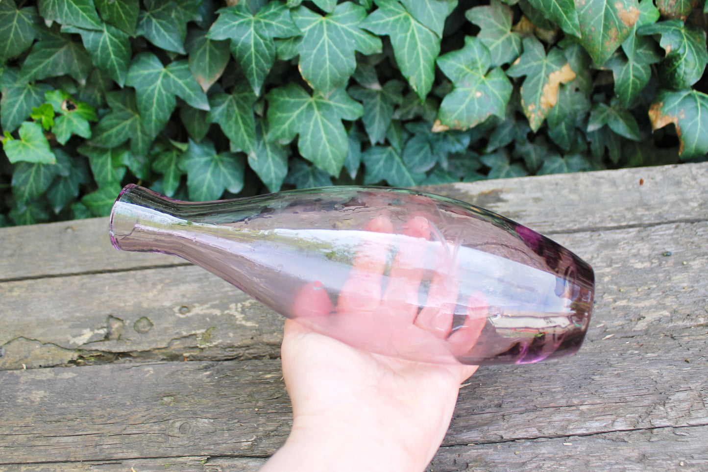 Vintage glass bottle - USSR vase - USSR Carafe - Soviet Glass Wine Bottle - Soviet Whiskey Carafe - 1970s