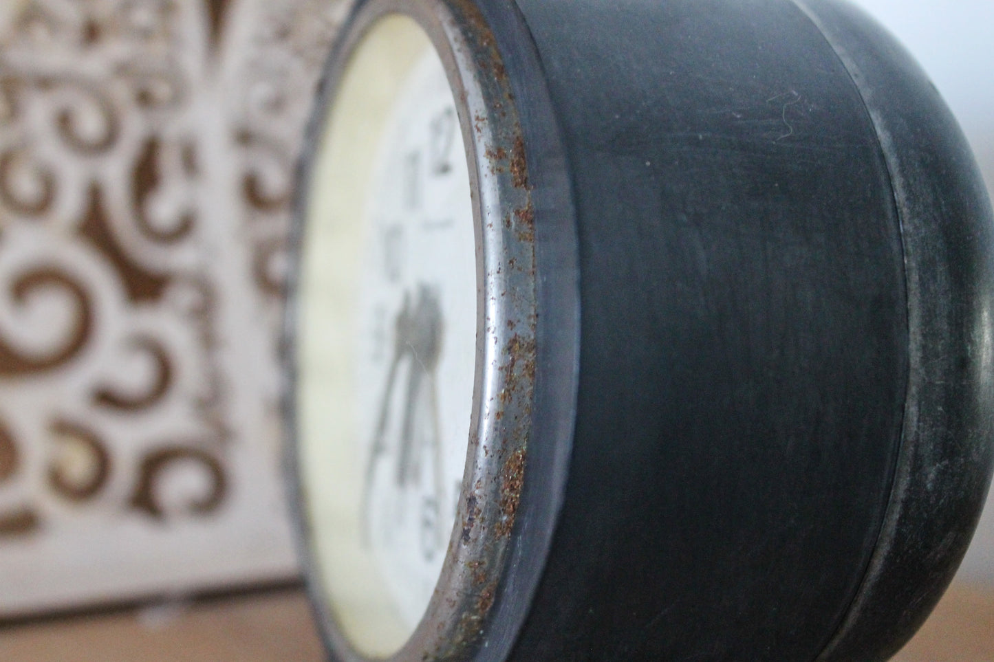 Yantar - Shabby chic black Vintage Rare Alarm Clock - Soviet Mechanical Alarm Clock - Home Decor - Vintage Decor