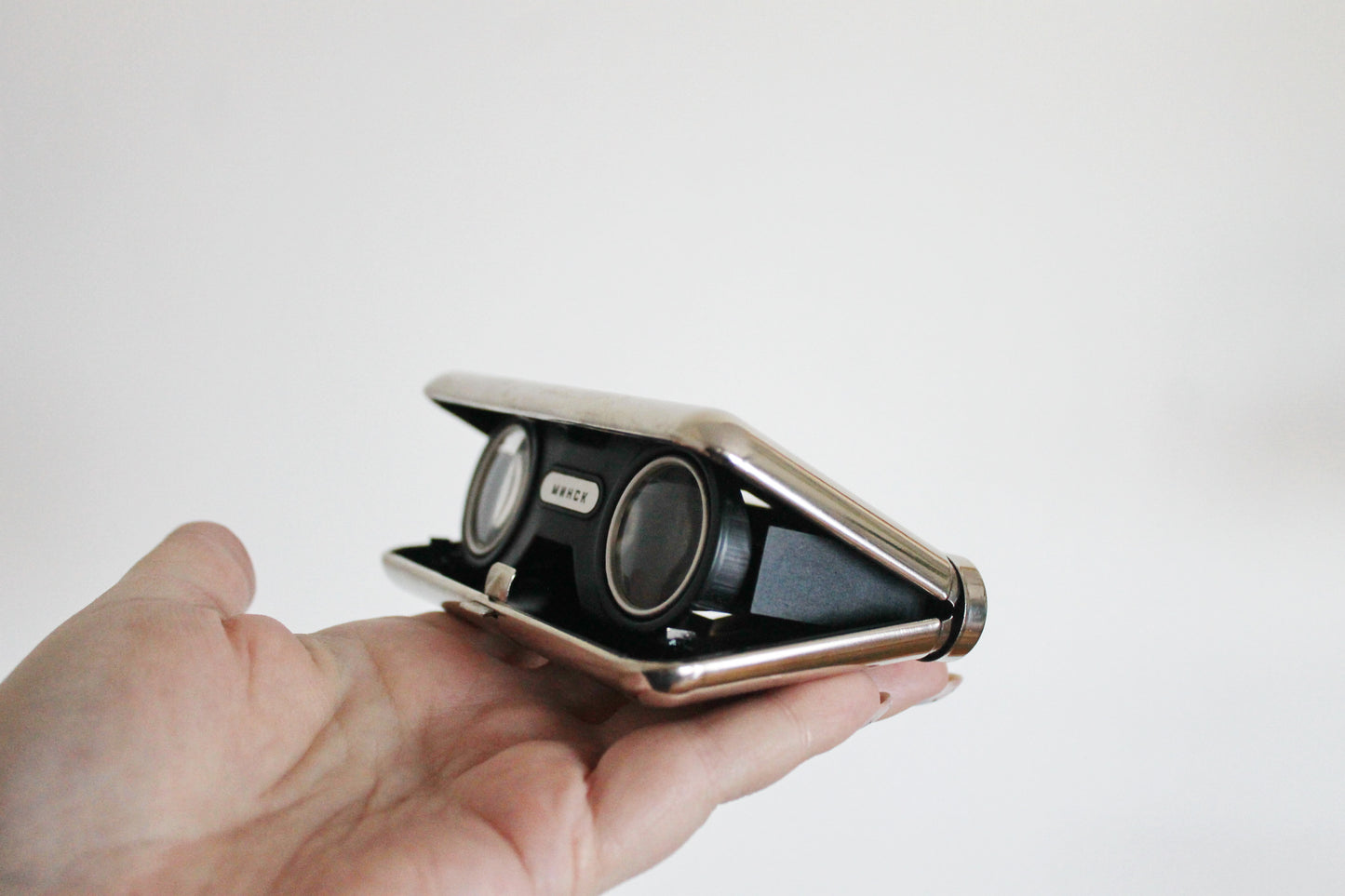Vintage USSR opera retro folding theater binocular - antique binoculars glasses in original box - 1982