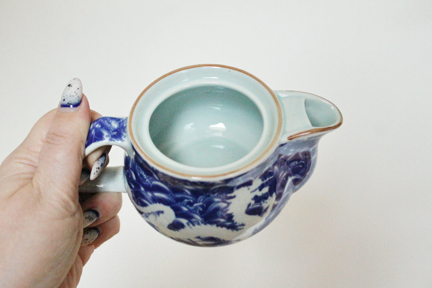 Porcelain beautiful China Set of Tea Pot and two tea glassess - Vintage porcelain - 1980-1990s