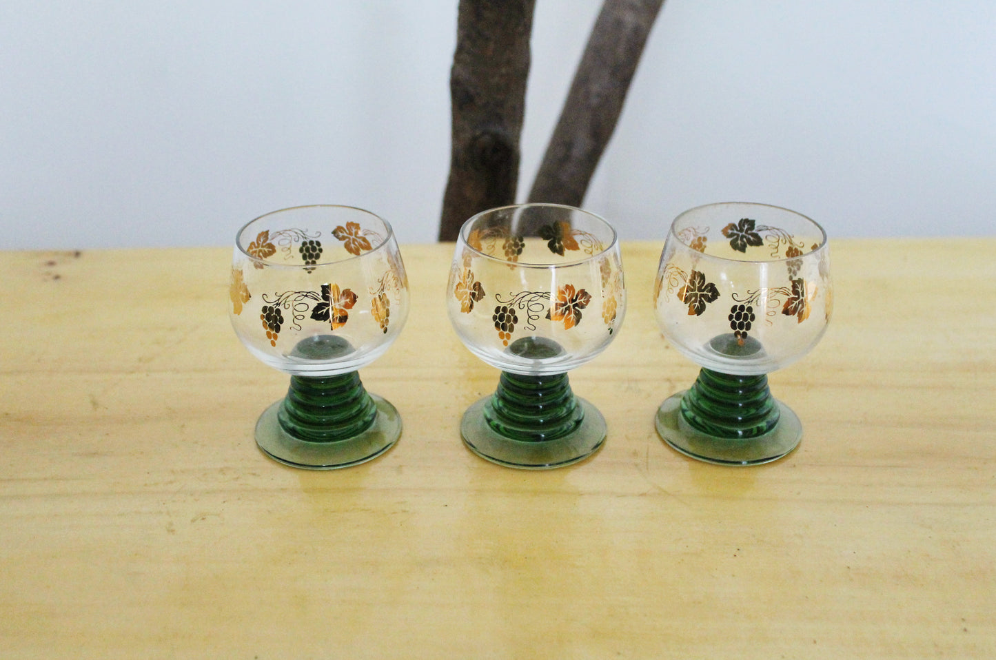 Set of 3 vintage liqueur glasses - Germany beautiful vintage glasses - home decor glasses - 1970s