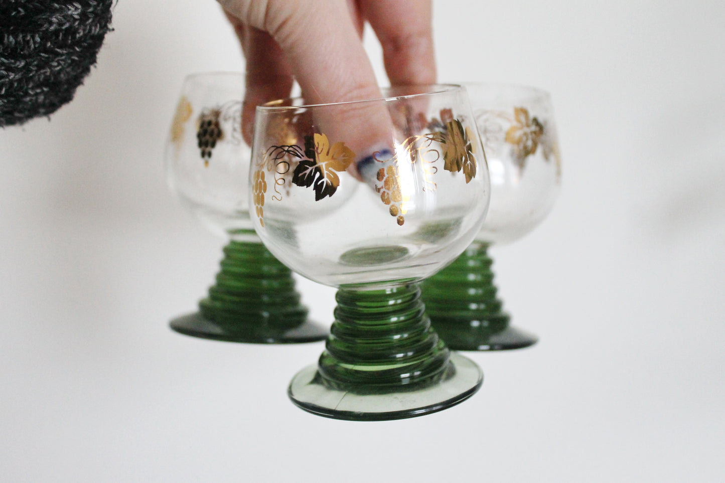 Set of 3 vintage liqueur glasses - Germany beautiful vintage glasses - home decor glasses - 1970s