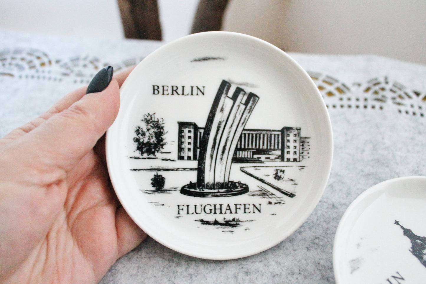 Vintage decorative Edelstein Bavaria porcelain plates - Berlin. Made in Germany. Set of 5 - 1990