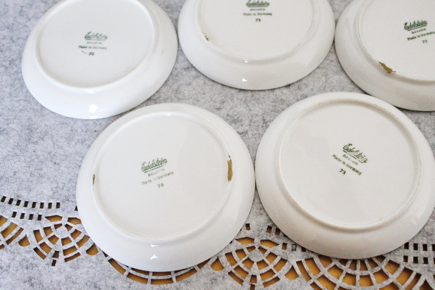 Vintage decorative Edelstein Bavaria porcelain plates - Berlin. Made in Germany. Set of 5 - 1990