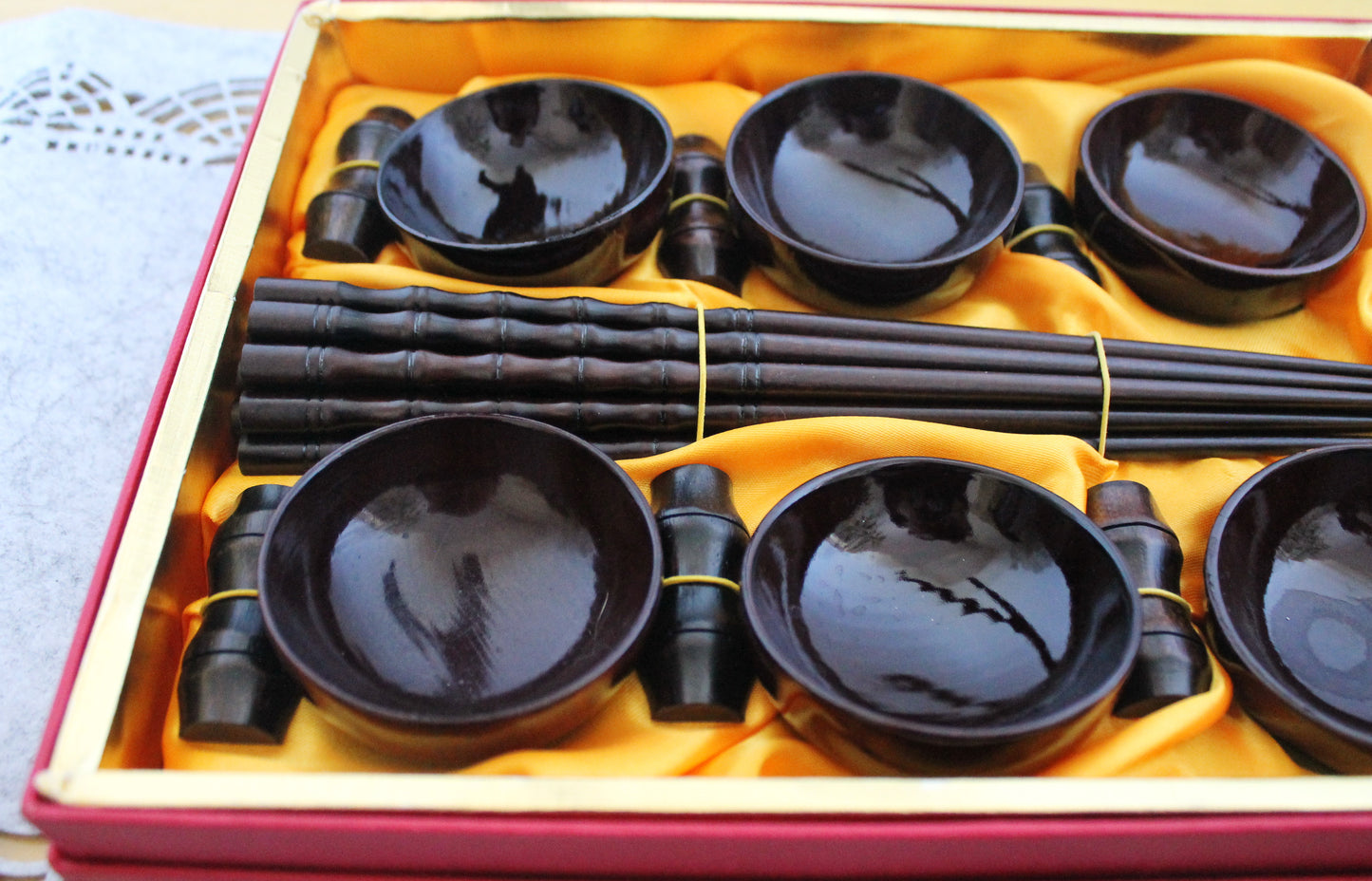 Vintage Sushi Serving Set - Sushi gift set - Bamboo sushi set - 1980-1990
