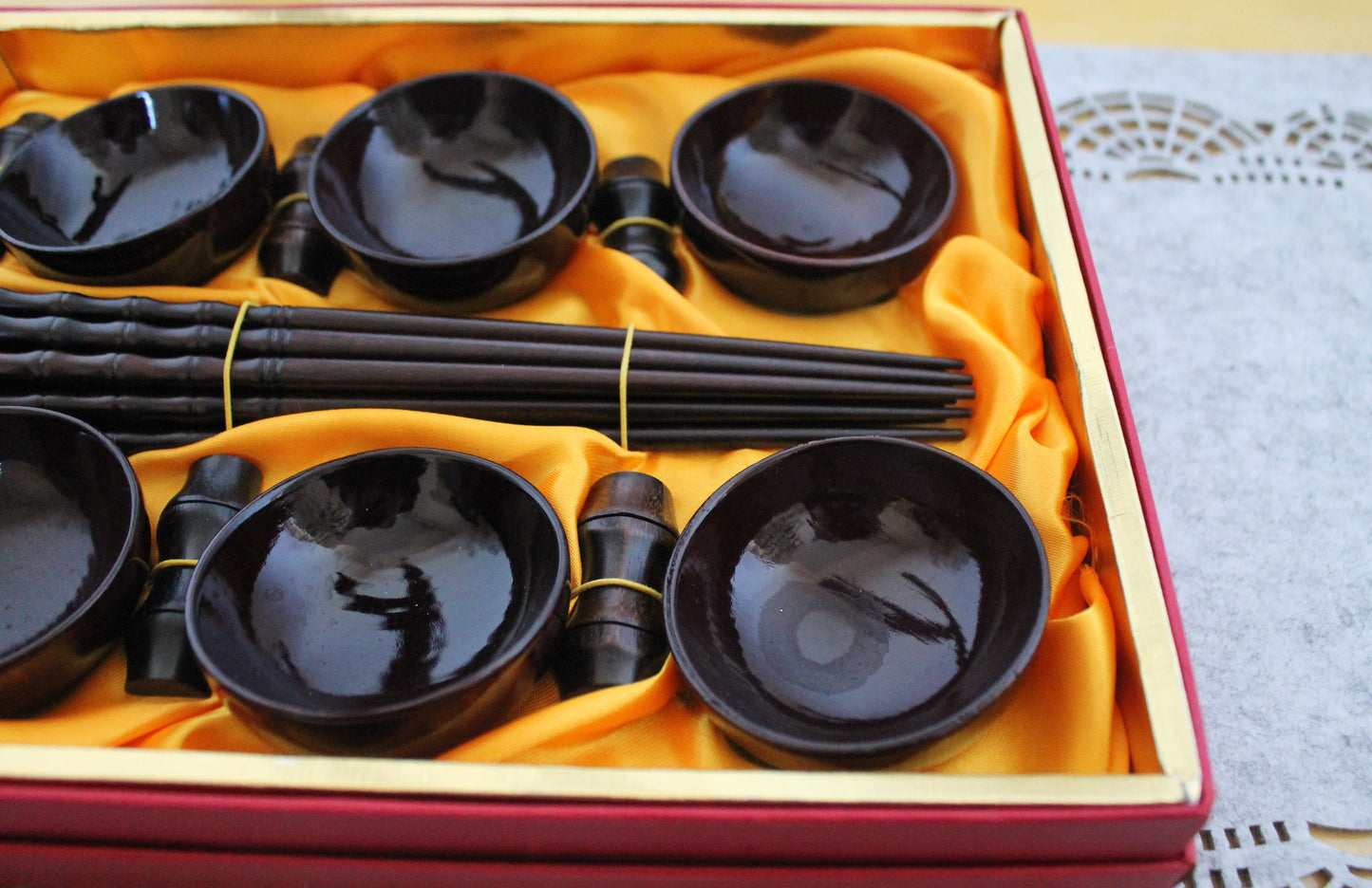 Vintage Sushi Serving Set - Sushi gift set - Bamboo sushi set - 1980-1990