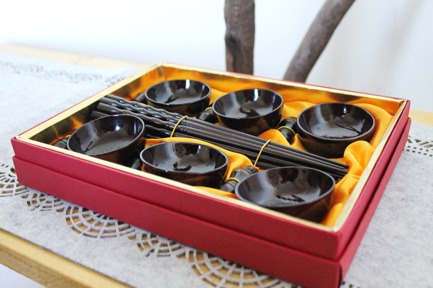 Vintage Sushi Serving Set - Sushi gift set - Bamboo sushi set - 1980-1990