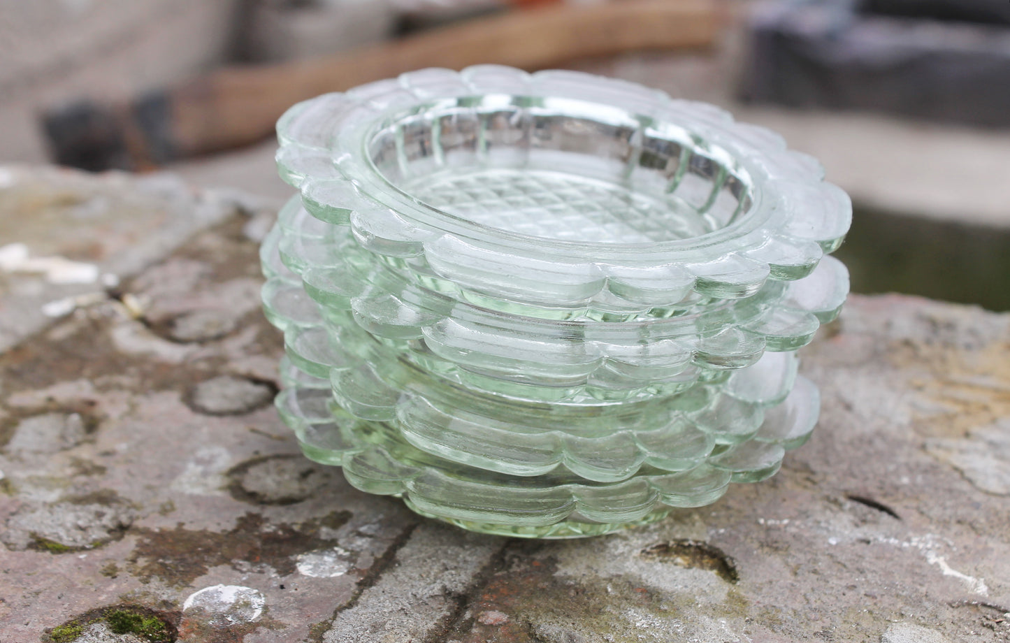 Vintage Round Glass Ash tray. Made in USSR. 1980 soviet era