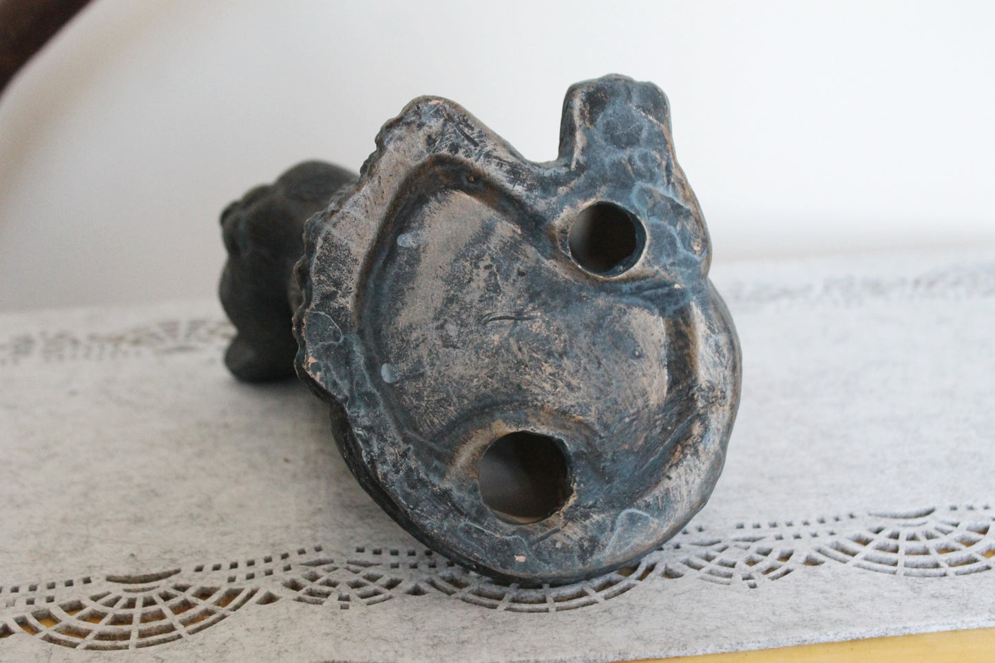 Vintage ceramic figurine Grey Cat - 8.3 inches - Germany statue - vintage Germany ceramic figurine - 1990s