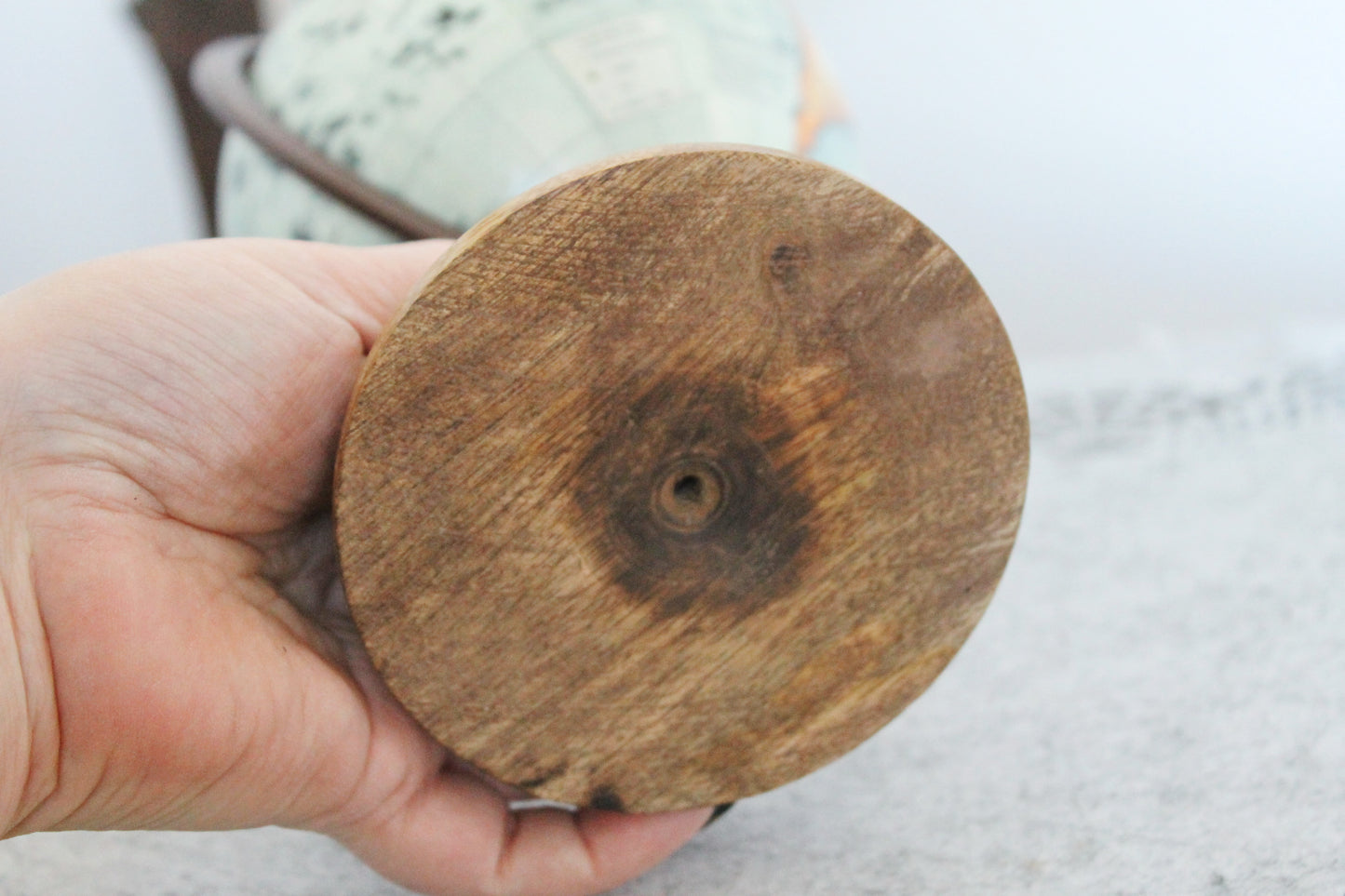 Vintage Small globe - Wooden globe - Earth globe - World globe - Desk globe - School globe - Gift idea