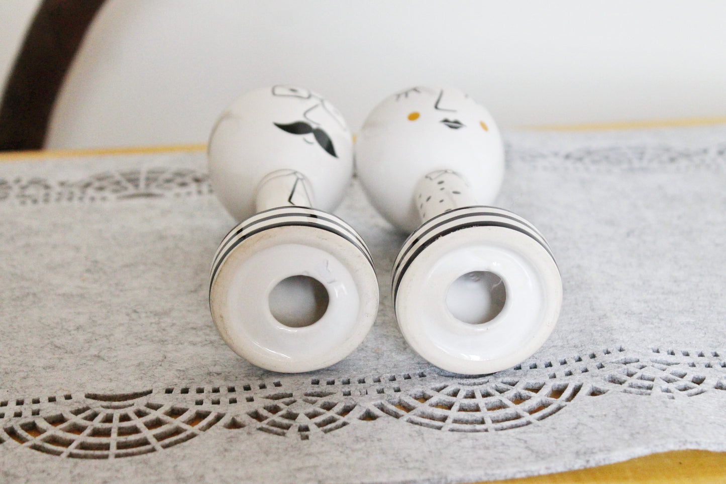 Set of two Vintage porcelain egg holders - 5.5 inches - Vintage Germany ceramic egg stand - 2000s
