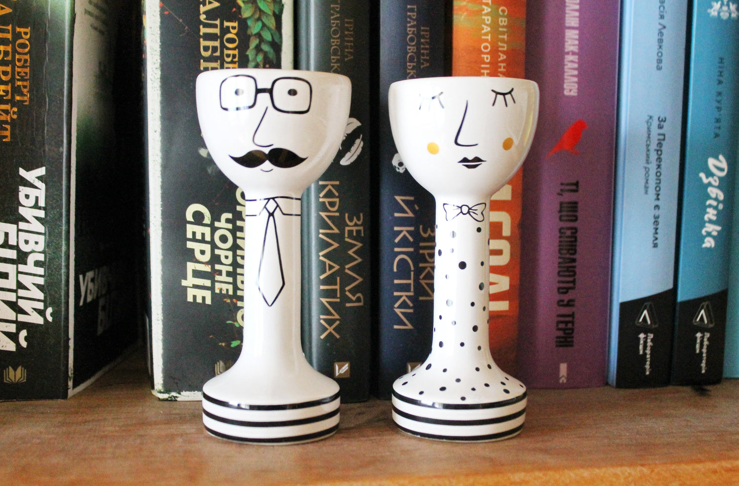 Set of two Vintage porcelain egg holders - 5.5 inches - Vintage Germany ceramic egg stand - 2000s