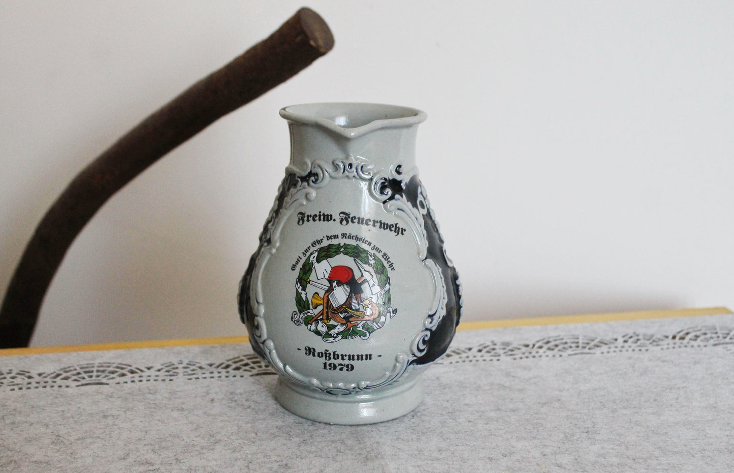 Clay jug - Vintage big Ceramic Pottery Clay Pot - 7.5 inches - Germany vintage jug - 1970s