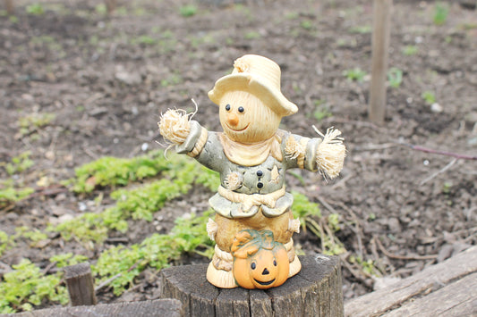 Vintage clay Scarecrow statue - 6.7 inches - Germany figurine - vintage decor - Germany vintage -1990s