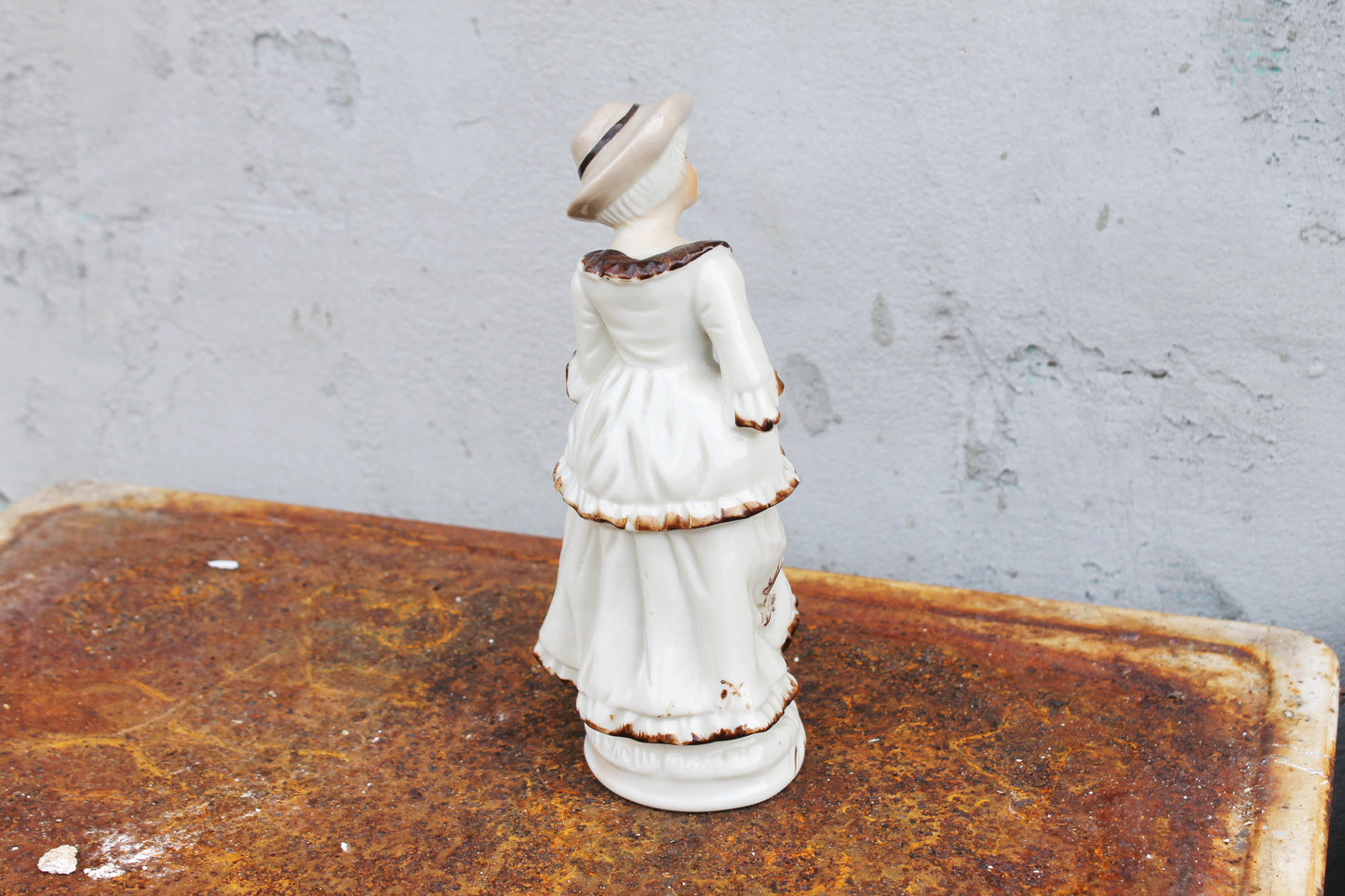 Vintage Porcelain woman with harp - Germany porcelain figurine - vintage decor - Germany vintage - later 1980s