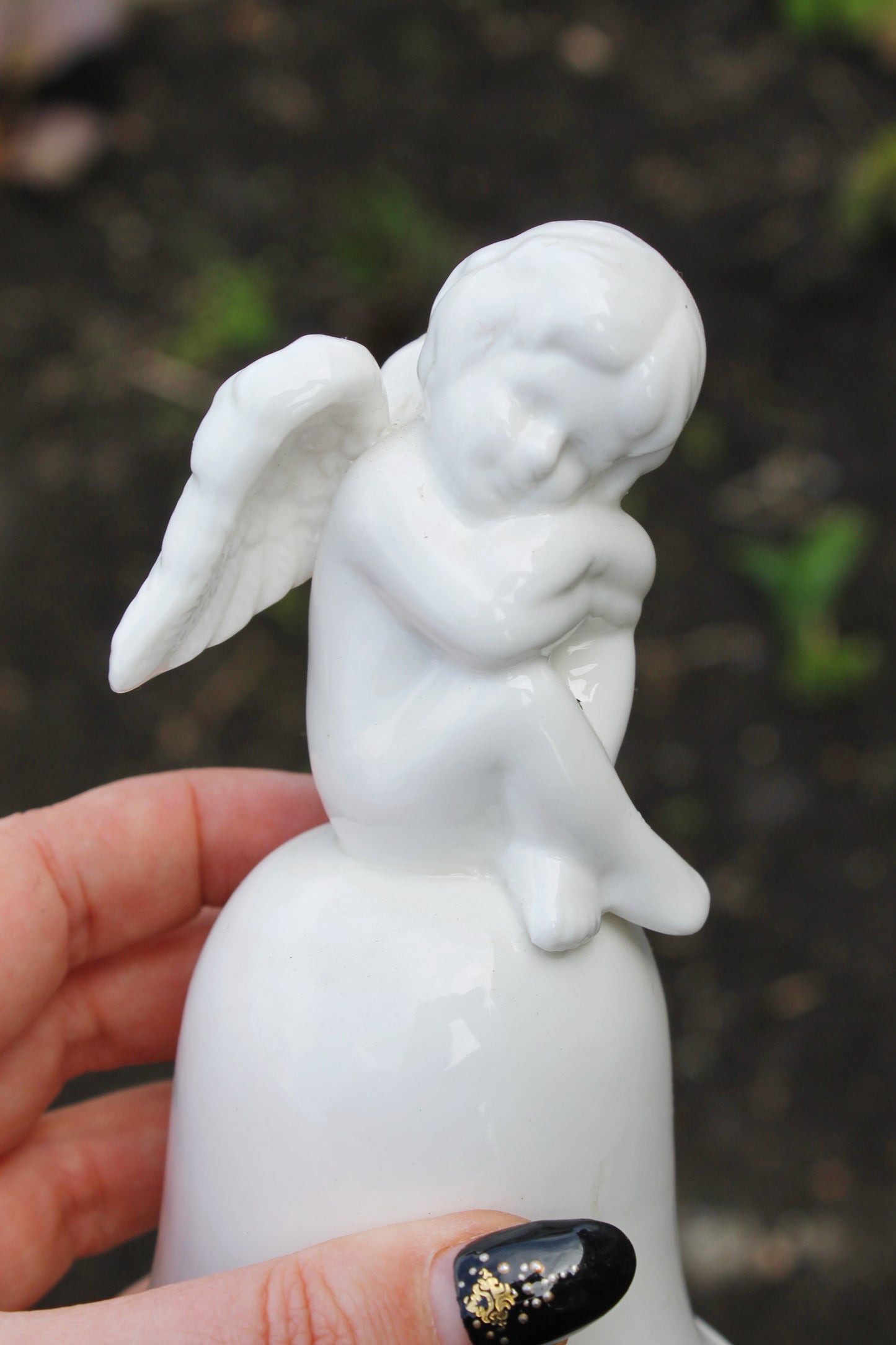 Vintage beautiful ceramic Angel Bell - 5.9 inches - Vintage Souvenir Gift - Germany porcelain