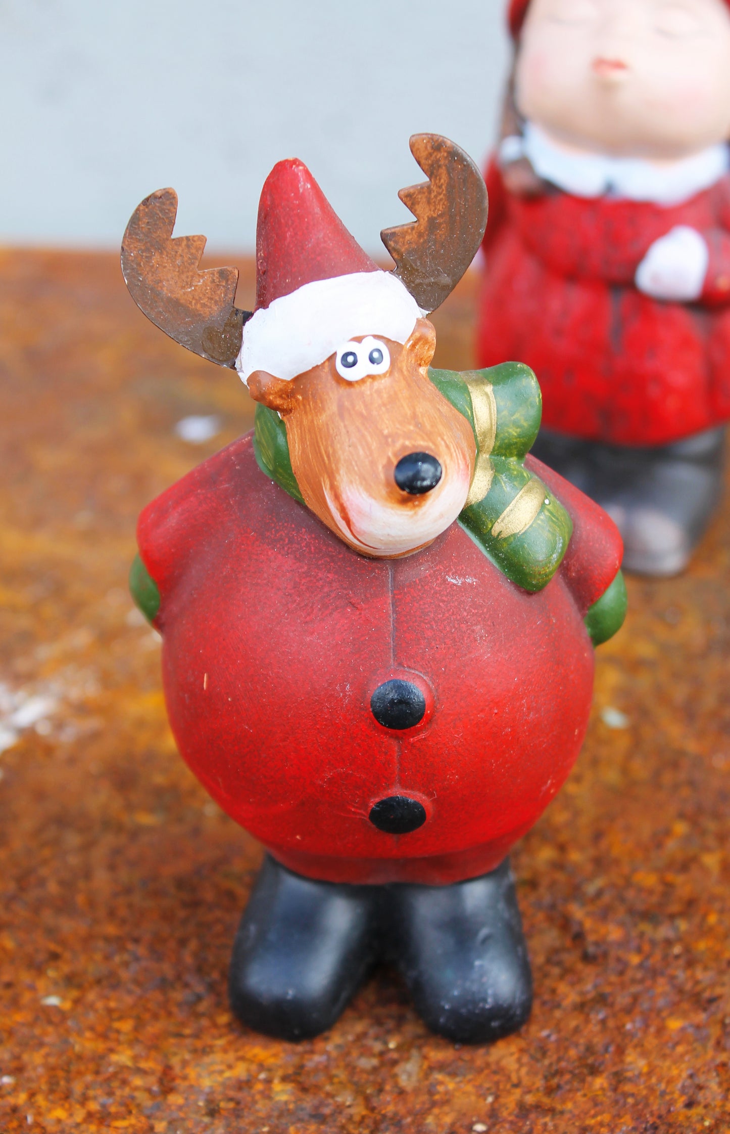 Set of 3 Vintage clay Christmas figurines - 5.9 inches - Christmas gift figurine - vintage decor - Germany vintage - 2000s