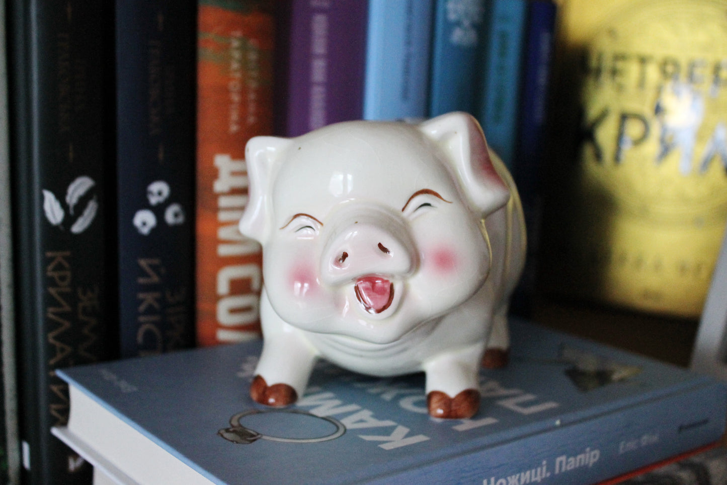 Porcelain pink Piggy Bank 5.9 inches - Vintage Piggy Bank - Home decor - Made in Germany - 1990-2000s