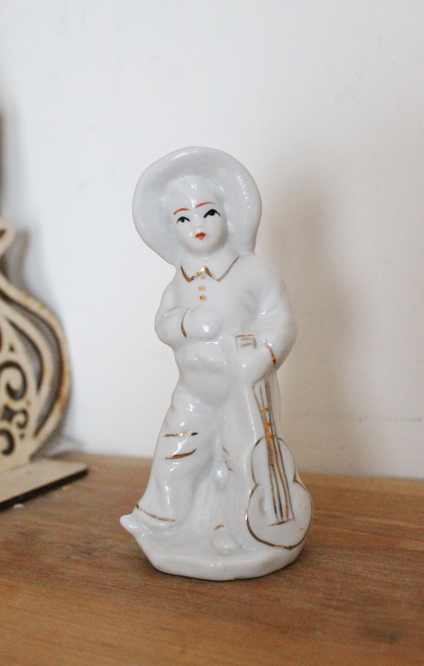 Vintage Porcelain - A Boy with his guitar - Germany porcelain figurine - vintage decor - Germany vintage - 1990s