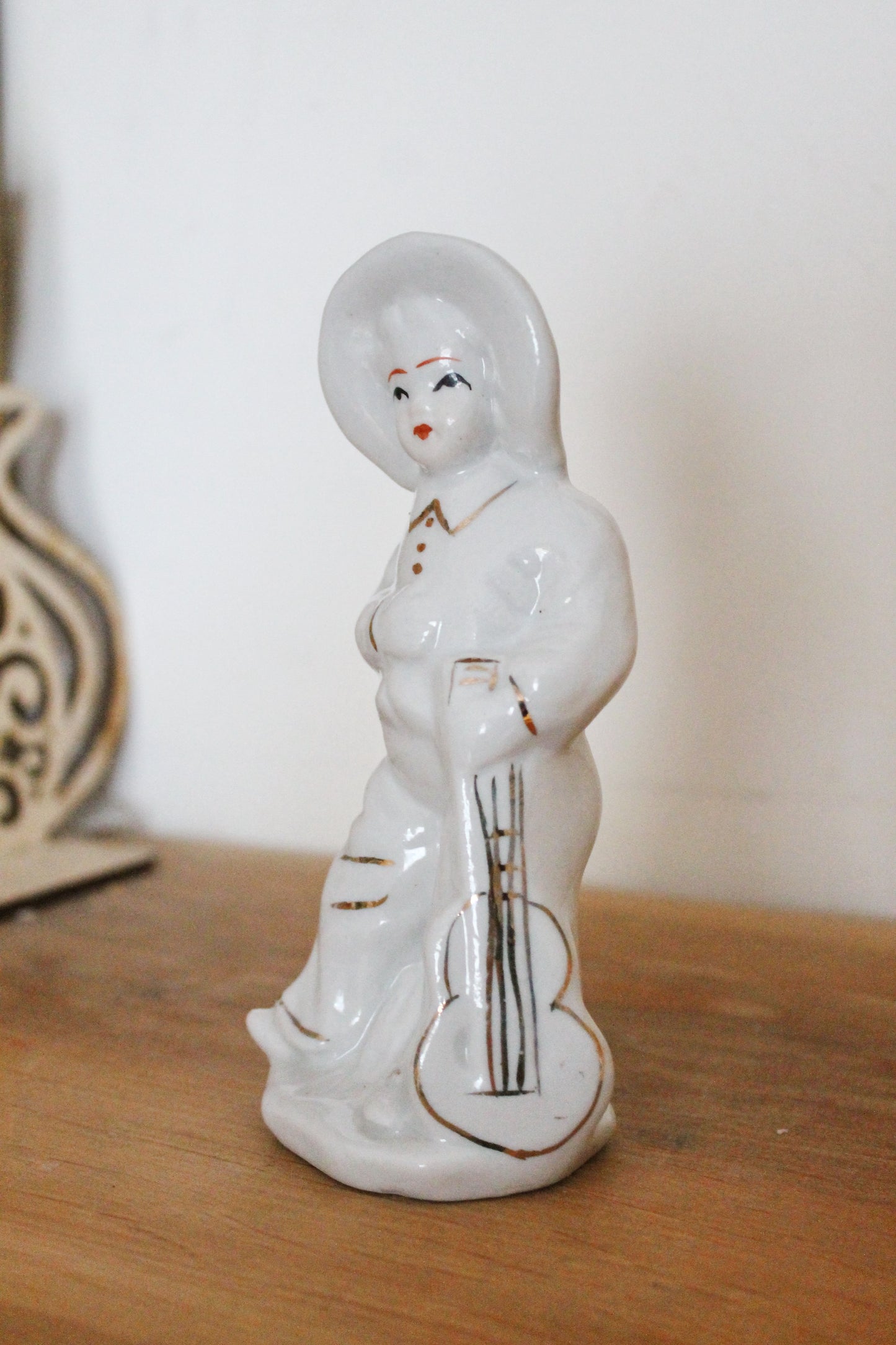 Vintage Porcelain - A Boy with his guitar - Germany porcelain figurine - vintage decor - Germany vintage - 1990s