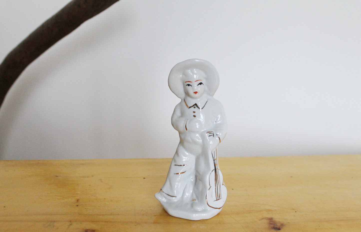 Vintage Porcelain - A Boy with his guitar - Germany porcelain figurine - vintage decor - Germany vintage - 1990s