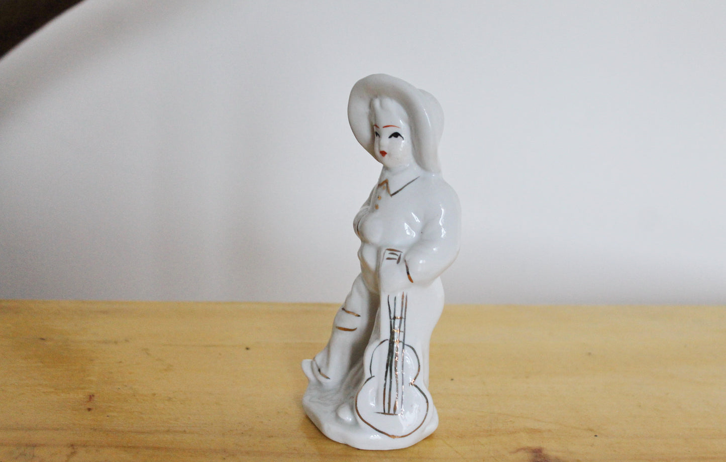 Vintage Porcelain - A Boy with his guitar - Germany porcelain figurine - vintage decor - Germany vintage - 1990s