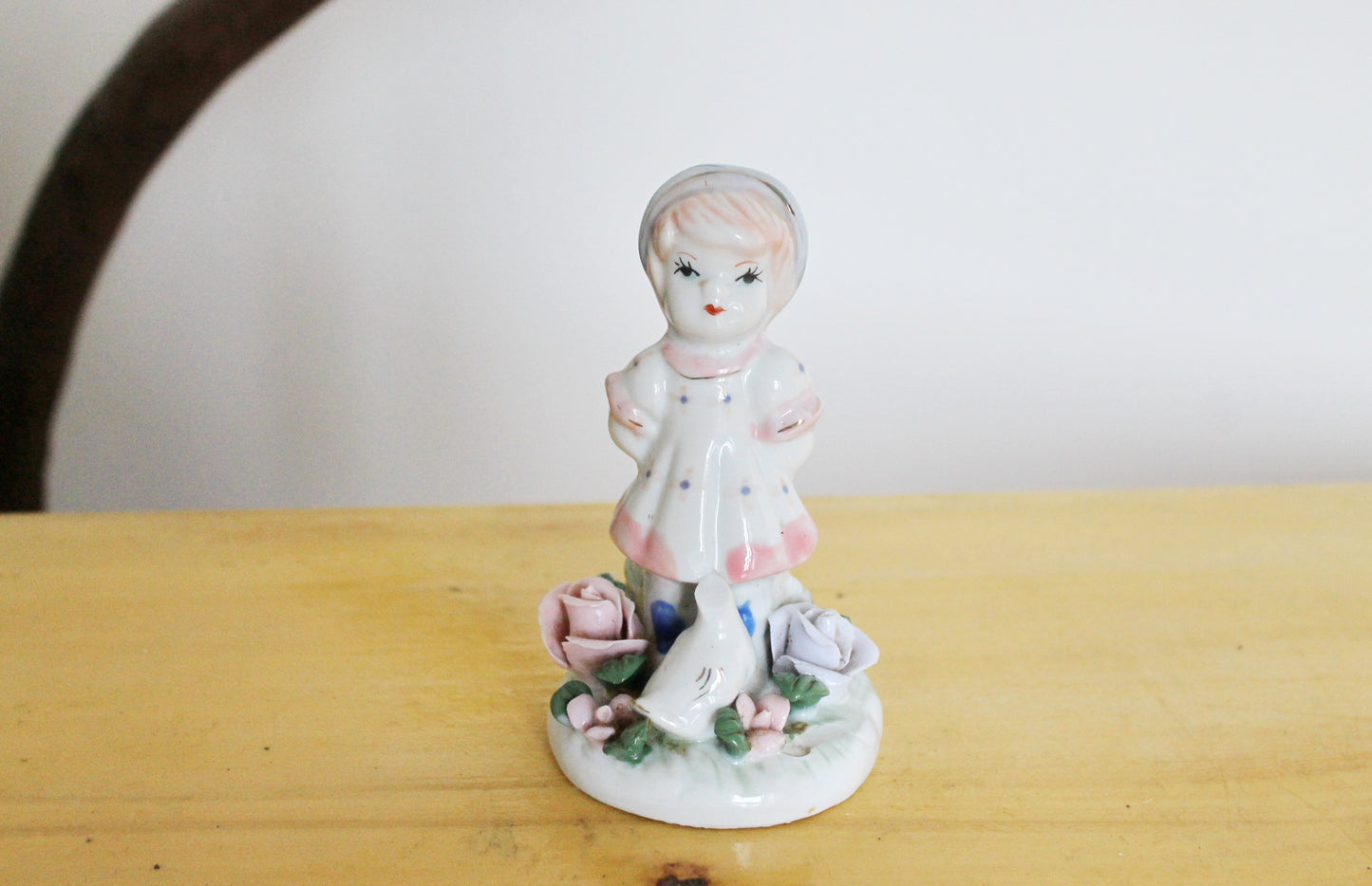 Vintage Porcelain - A girl with a bird - Germany porcelain figurine - vintage decor - Germany vintage - 1990s