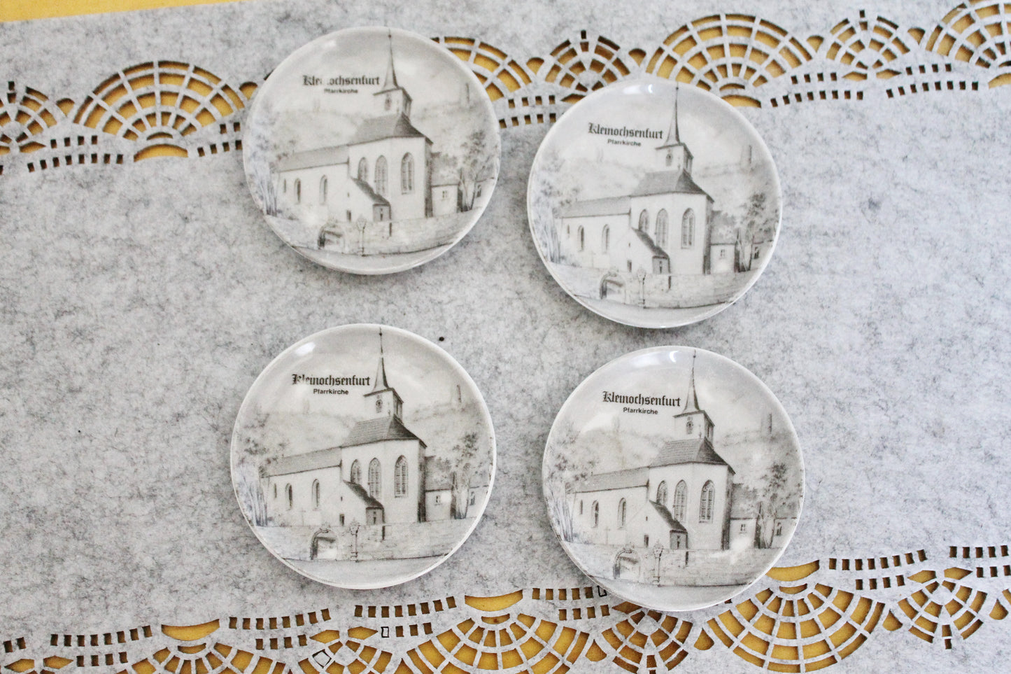 Vintage Germany saucers - set of 4 - Altenkunstadt Germany Porcelain Plates - Trinket Dishes