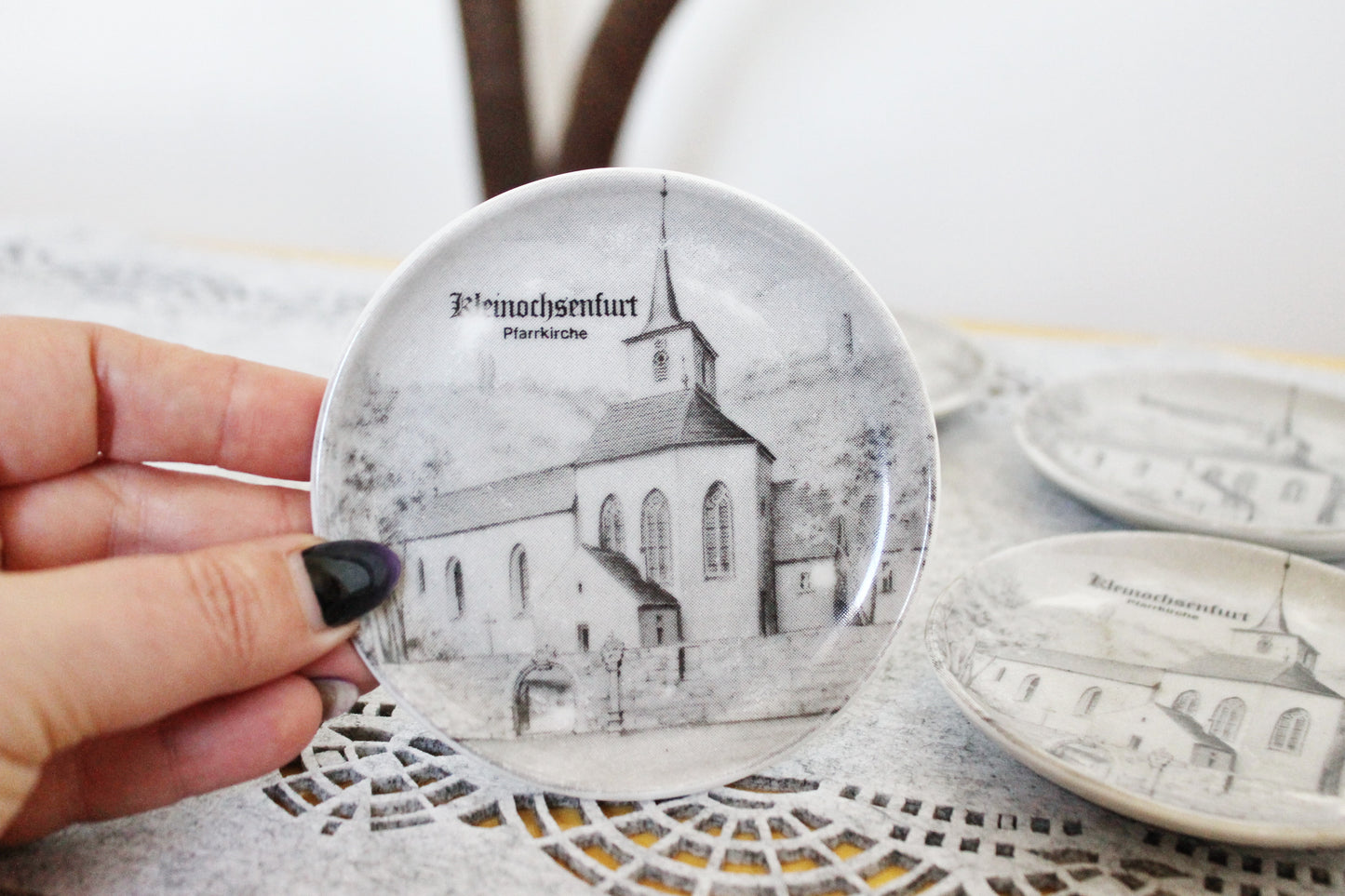 Vintage Germany saucers - set of 4 - Altenkunstadt Germany Porcelain Plates - Trinket Dishes