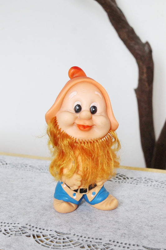 Soviet Rubber Toy 7.9 inches - A Gnome - A Dwarf - Vintage USSR Toy - 1980s