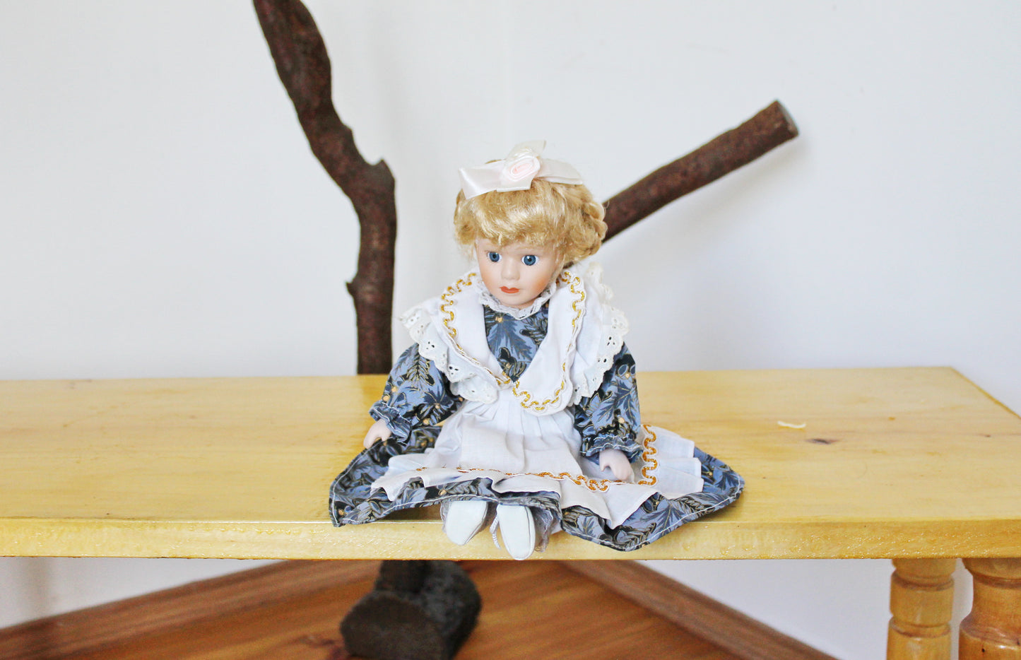 Vintage porcelain doll - 12.6 inches- collectible doll - porcelain Germany doll - 1980s