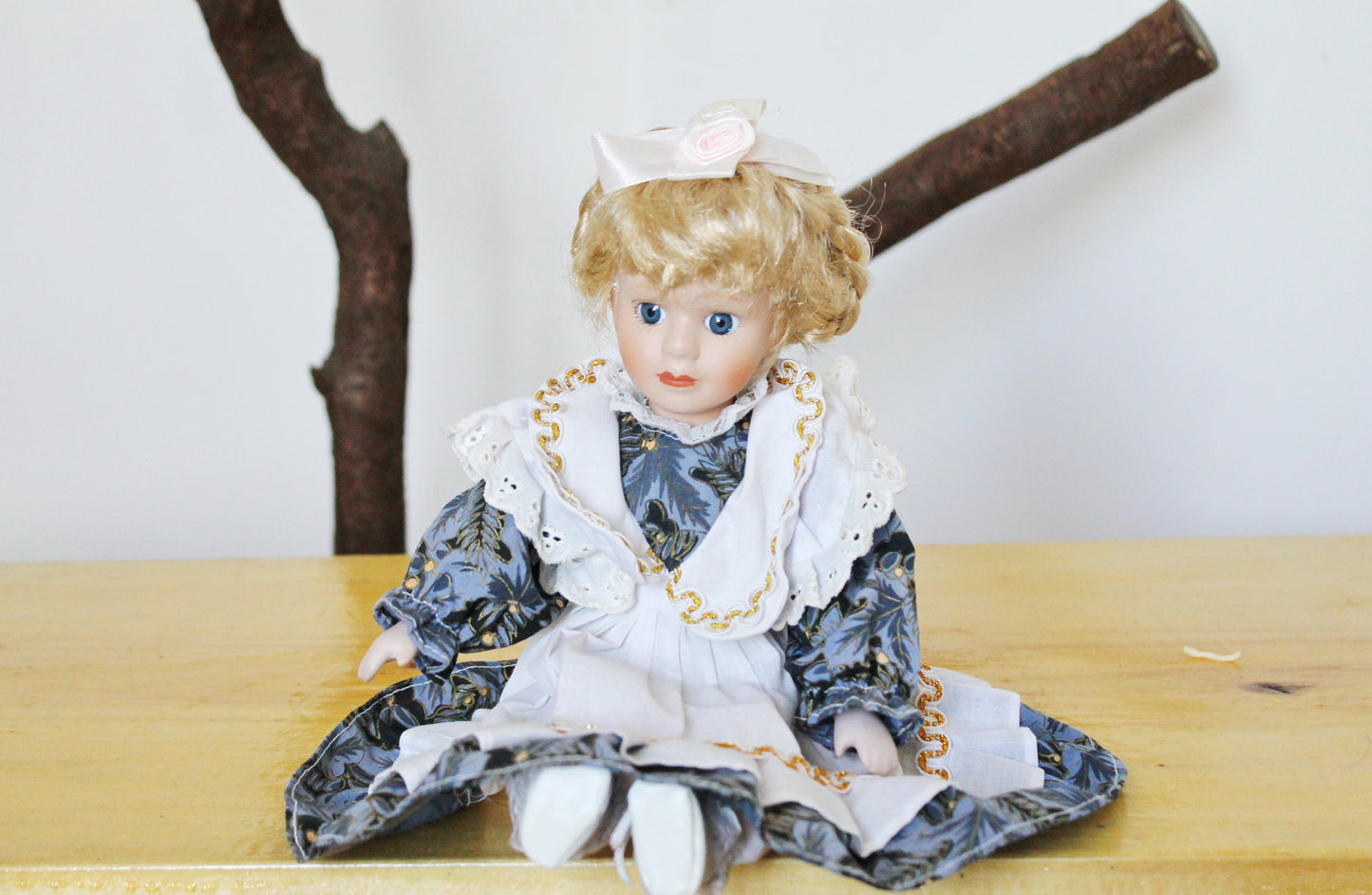 Vintage porcelain doll - 12.6 inches- collectible doll - porcelain Germany doll - 1980s