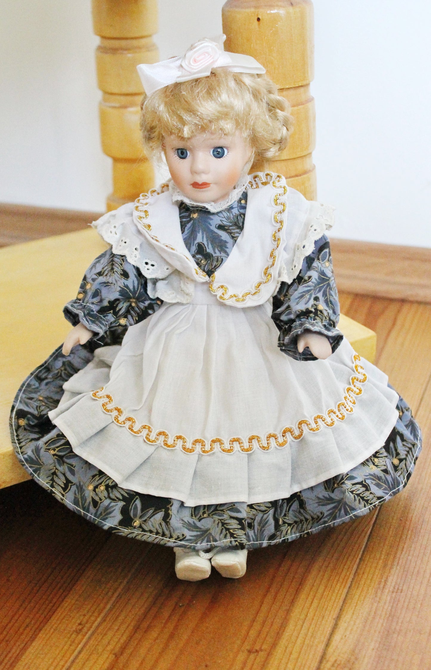 Vintage porcelain doll - 12.6 inches- collectible doll - porcelain Germany doll - 1980s