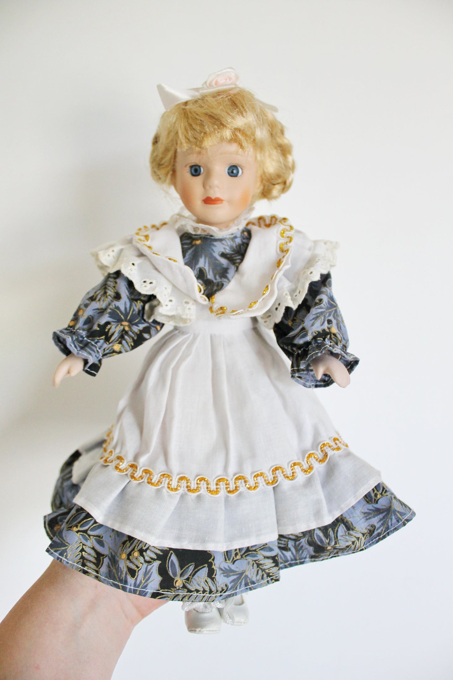 Vintage porcelain doll - 12.6 inches- collectible doll - porcelain Germany doll - 1980s